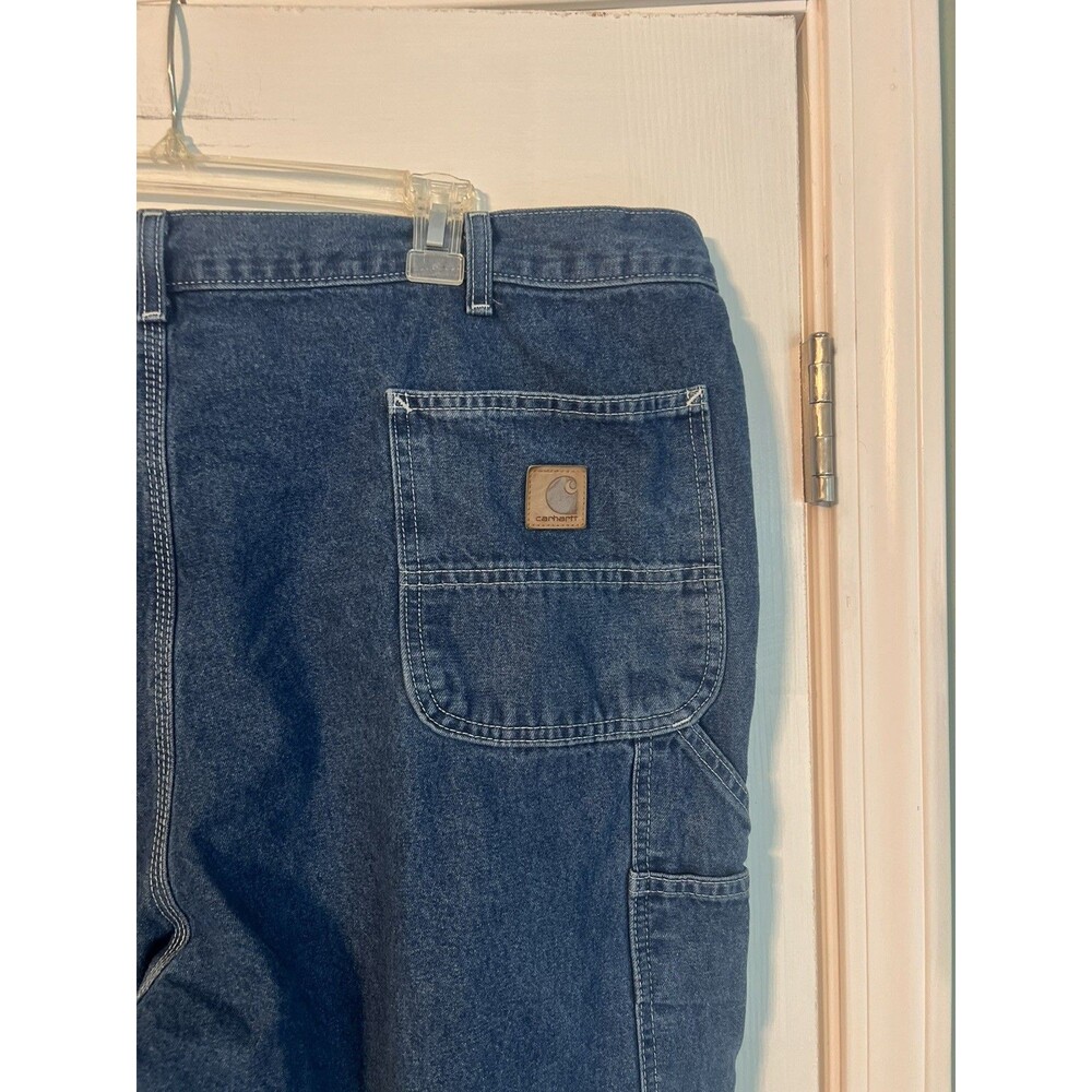 Carhartt B13 DST Mens 44x32 Blue Carpenter Loose Fit Denim Work Jeans Darkstone